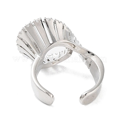 Кольца-манжеты из латуни с микропаве из кубического циркония RJEW-D025-12P