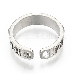 Кольцо из латуни с полым открытым манжетом RJEW-N039-10P