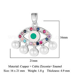 Латунные микро проложить кубического циркония подвески ZIRC-OY001-64P