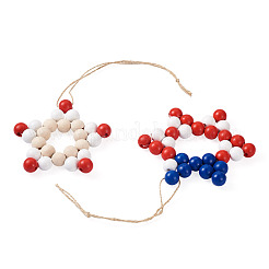 2 шт. 2 стиля рождественской тематики деревянные подвесные украшения HJEW-EL0001-01B