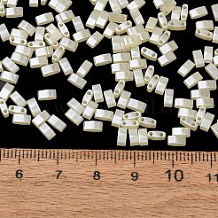MIYUKIハーフティラビーズ  日本製シードビーズ  2の穴  (htl513) バタークリーム セイロン  5x2.3x1.9mm  穴：0.8mm  約12500個/500g&nbsp;SEED-MY05-HTL513