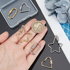 6 шт. 6 стиля подвески-карабиновые замки из нержавеющей стали 304 STAS-UN0040-79