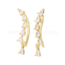 Orecchini a perno in ottone con pavé di zirconi cubici&nbsp;KK-CBAA351-21G-01