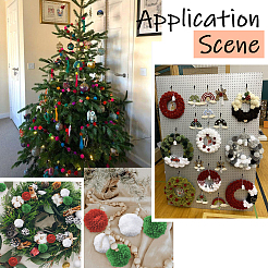 24 шт. 3-цветный шерстяной мягкий помпон&nbsp;DIY-SC0031-30C