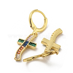 Orecchini pendenti a monachella in vero ottone placcato oro 18k&nbsp;EJEW-A033-02G-01