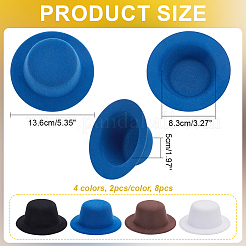 8 шт. 4-цветная махровая ткань мини-шапочка-вуалировщик основа AJEW-NB0005-99