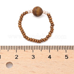 Anillos elásticos de piedra mezclada naturales y sintético&nbsp;RJEW-JR00255