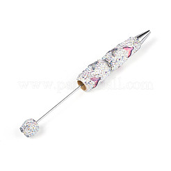 Bolígrafo con forma de cola de pez de resina y arcilla polimérica con pavé de rhinestone&nbsp;AJEW-T013-05A