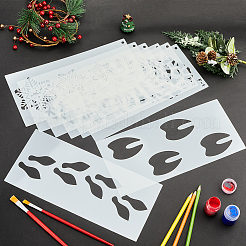 8 pochoir de Noël en plastique creux&nbsp;DIY-GF0009-93