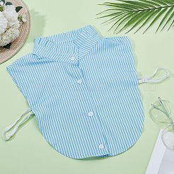 Съемные полиэстеровые женские рубашки в полоску с накладными воротниками AJEW-WH0314-864