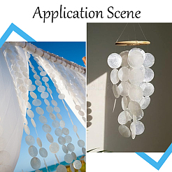 60 шт. подвески-соединители из натуральной ракушки Capiz&nbsp;BSHE-SC0001-32