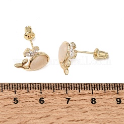 Boucles d'oreilles en laiton avec micro pavé de zircons cubiques pour femmes&nbsp;CU-CBAFF5B-10G