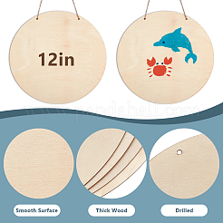 Décoration de suspension de porte en bois naturel pour la décoration de porte d'entrée&nbsp;HJEW-WH0673-49