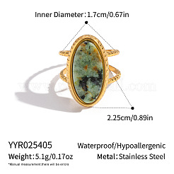 Bracciale aperto da donna in acciaio inossidabile 304 con pietre preziose naturali.&nbsp;LS-FS3382