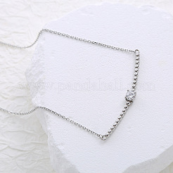 Элегантные ожерелья из нержавеющей стали с изогнутыми звеньями из кристаллов и страз для женщин VU0615