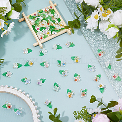 64 шт. 16 стиля подвески-цветы из натуральных смешанных драгоценных камней PALLOY-FH00140