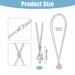 3 шт. 301 нержавеющая сталь кабельные цепи макраме мешочек пустой держатель камней для изготовления подвесок ожерелий&nbsp;MAK-CA0001-18P