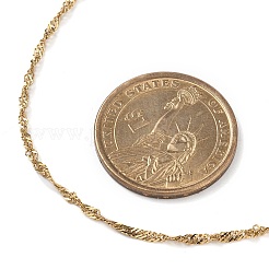 2 шт. 2 цвета 304 нержавеющая сталь сингапурская цепочка для изготовления ожерелья&nbsp;AJEW-JB01334