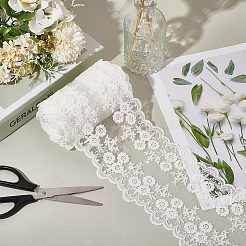 5 ярд кружевной ленты с вышивкой из молочного волокна OCOR-GF0005-14B