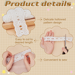 15 ярд хлопковых кружевных лент с цветочной вышивкой SRIB-FG0001-24