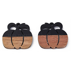 Подвески на осеннюю тему из смолы и орехового дерева RESI-N025-027-B02