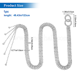 Chaîne de taille de tennis en strass cristal avec double anneaux&nbsp;AJEW-WH0248-54