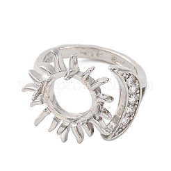 Латунные микрофибровые кубические цирконии открытые манжетные кольца-компоненты KK-U074-09P