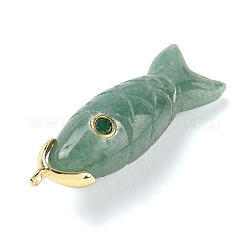 Резные подвески из натурального зеленого авантюрина&nbsp;G-P599-07G-06