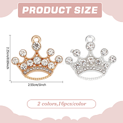 32шт 2 цвета подвески из сплава со стразами FIND-ME0002-01