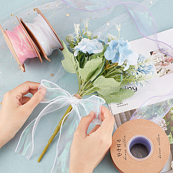 3 рулон 3-цветной плоской радужной нейлоновой органзовой ленты OCOR-CA0001-29