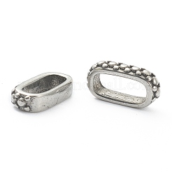 304ステンレススチールリンクリング  ドット付きの楕円形  アンティークシルバー  12x6.5x3mm  内径：8.5x3mm&nbsp;STAS-I181-024AS