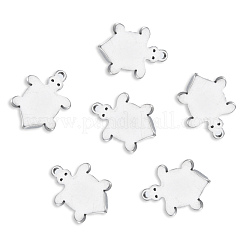 変色しない201ステンレススチールチャーム  カメ  ステンレス鋼色  15x10x1mm  穴：1.2mm&nbsp;STAS-N098-125P