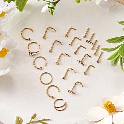 21шт 21 стильные прозрачные фианиты цветок и плоские круглые шпильки и кольца для носа в форме сердца JX527C