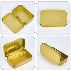 4 шт. двухцветные железные шкатулки для хранения ювелирных изделий с откидной крышкой CON-SP0001-19