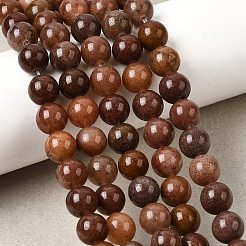 Естественно фиолетовый авантюрин круглый шарик нити&nbsp;LS-G-E334-8mm-21