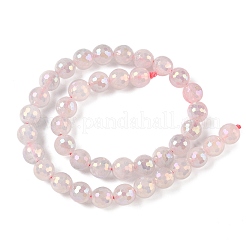 Гальваническим естественно розовый кварц бисер пряди G-Z038-A03-03AB-01
