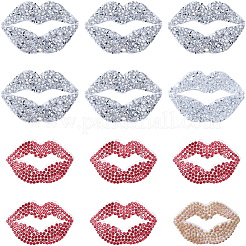 12 шт. 2-цветные стразы для губ из смолы горячей фиксации (с обратной стороны термоклей)&nbsp;DIY-GF0011-60