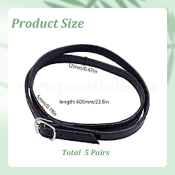 5 пара шнурков из искусственной кожи для обуви на высоком каблуке&nbsp;AJEW-GO0002-41