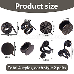 16 шт. 4 стиля серьги-каффы из сплава и нержавеющей стали 304 EJEW-HS0001-17