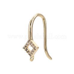 Micro ottone spianare zirconi orecchino ganci&nbsp;KK-T063-018-NF