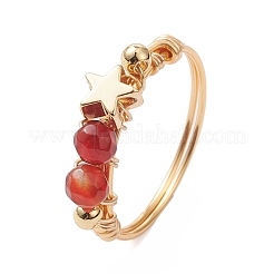 4 шт. 4 стильных кольца с натуральными драгоценными камнями&nbsp;RJEW-TA00226