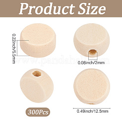 300 Stück unlackierte Holzperlen&nbsp;WOOD-SP0002-05
