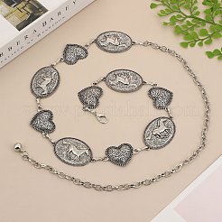 Женские ремни из сплава в этническом стиле с овальными звеньями в виде лошади и сердца FS-WG752C3-01