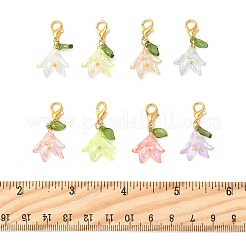 8 шт. 8-х цветные акриловые подвесные украшения-цветы HJEW-FS00034-02