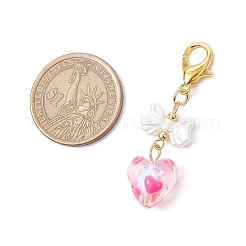 Подвеска в форме сердца из эмалевого стекла HJEW-JM03654-01