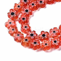 Millefiori a mano fili di perline di vetro&nbsp;LAMP-J035-6mm-28