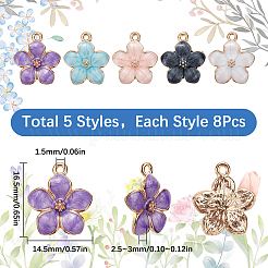 40шт 5 цвета подвески из цинкового сплава с эмалью&nbsp;PALLOY-SC0004-37