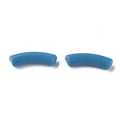 不透明なアクリルビーズ  カーブチューブ  スチールブルー  32x10x8mm  穴：1.8mm&nbsp;MACR-S372-002B-18-4530
