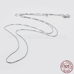 Colliers à chaîne en argent sterling plaqué rhodium anti-ternissement 925&nbsp;STER-F039-40cm-13P