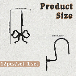 12 crochet de rideau de douche en fer et alliage de zinc&nbsp;FIND-SP0005-76EB